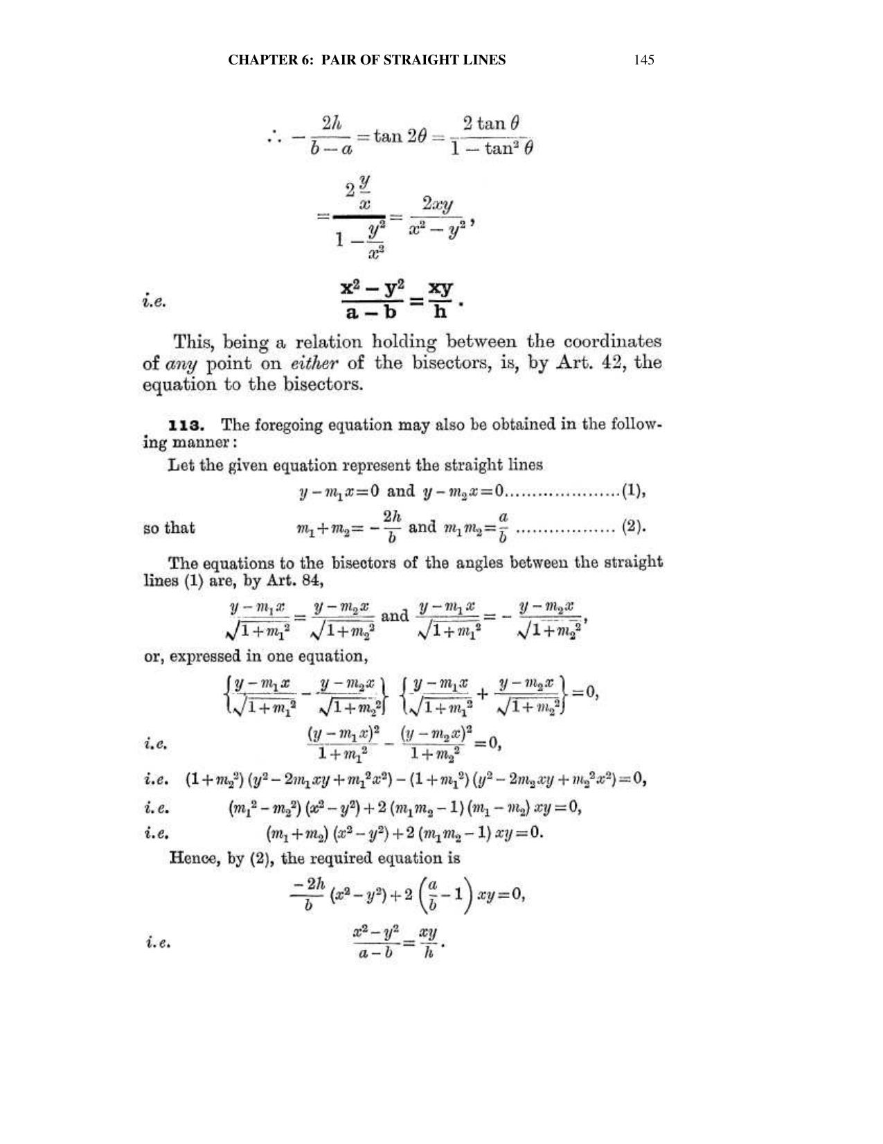 Chapter 6: On Equations Representing Two or More Straight Lines - SL Loney Solutions: The Elements of Coordinate Geometry - Page 6