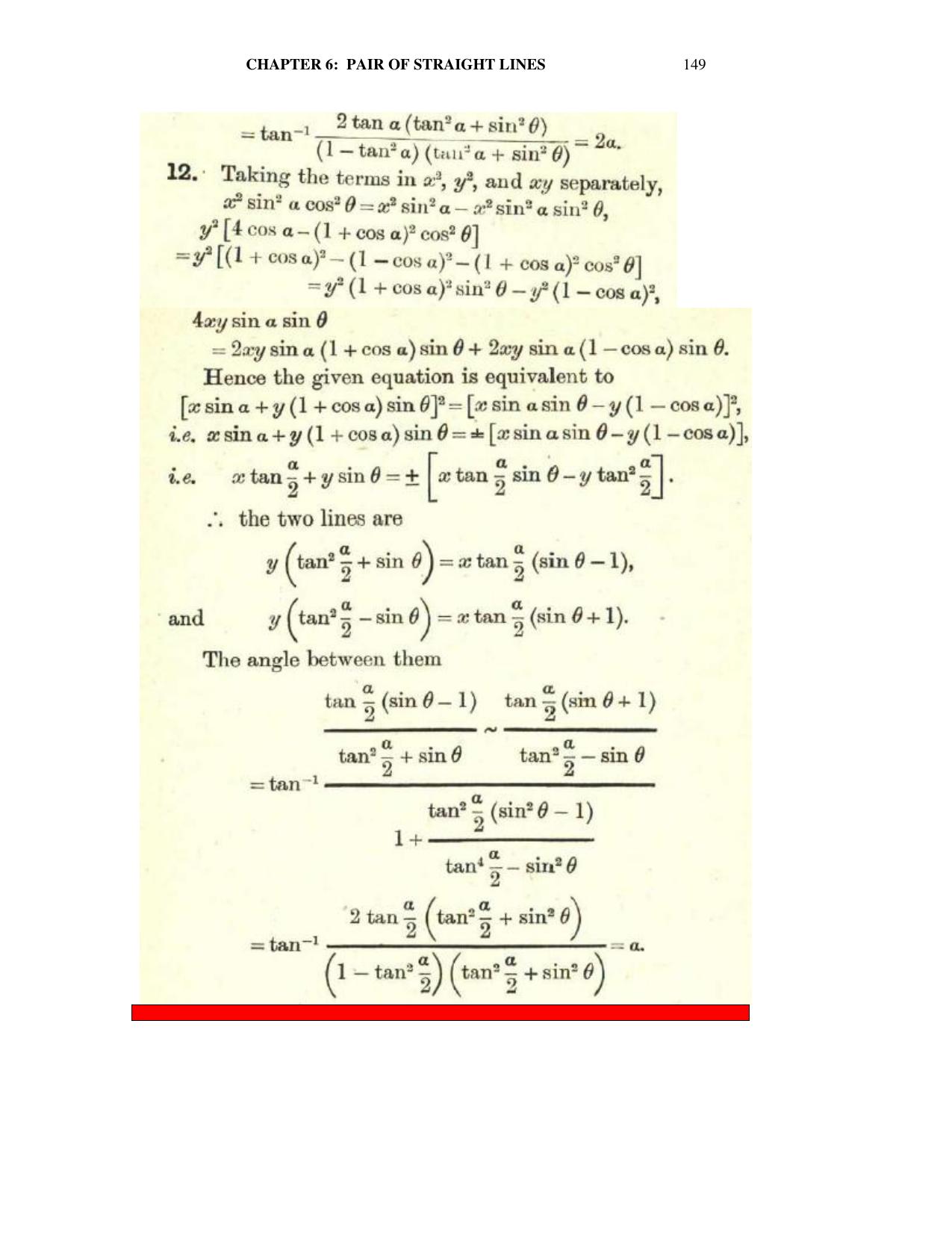 Chapter 6: On Equations Representing Two or More Straight Lines - SL Loney Solutions: The Elements of Coordinate Geometry - Page 10