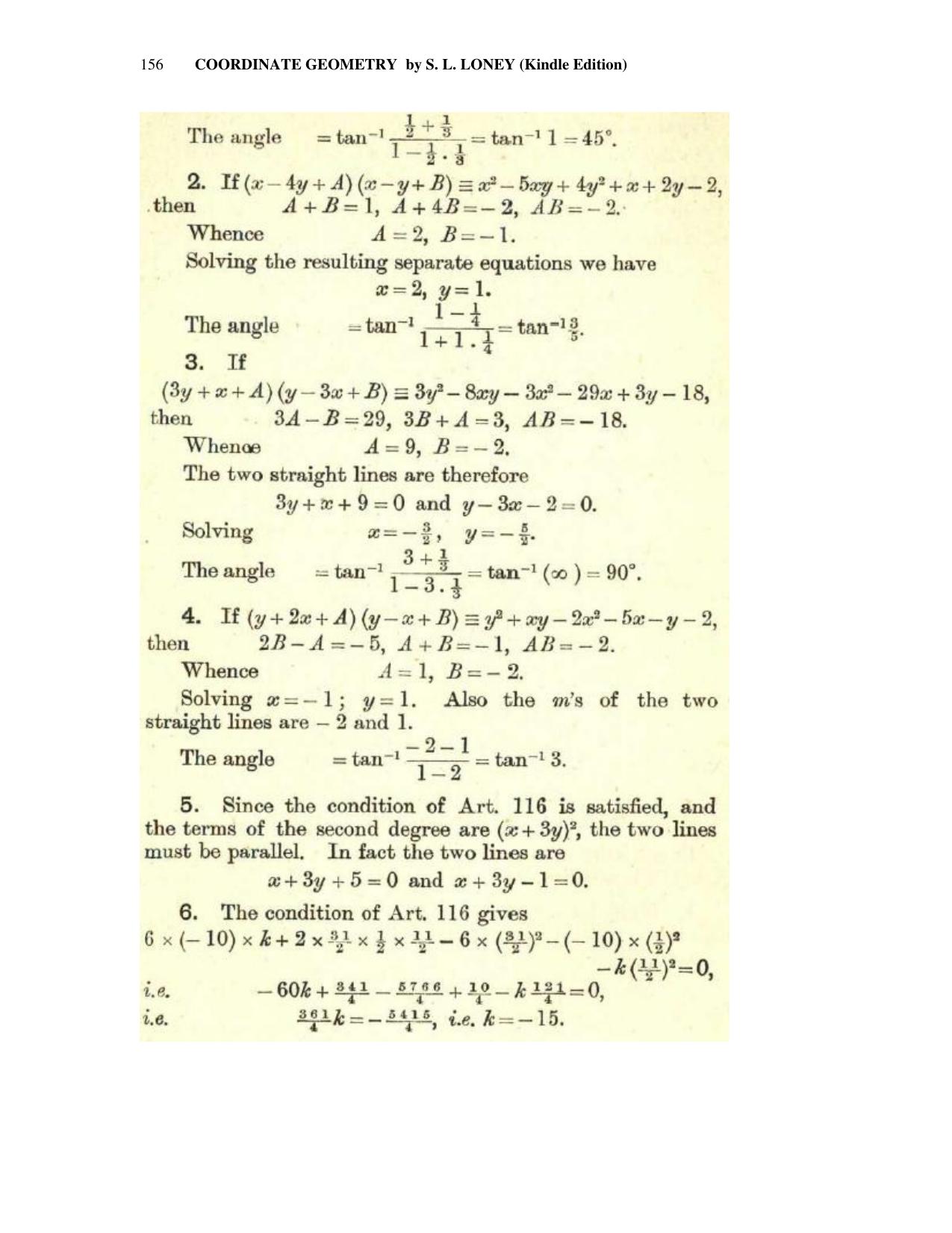 Chapter 6: On Equations Representing Two or More Straight Lines - SL Loney Solutions: The Elements of Coordinate Geometry - Page 17