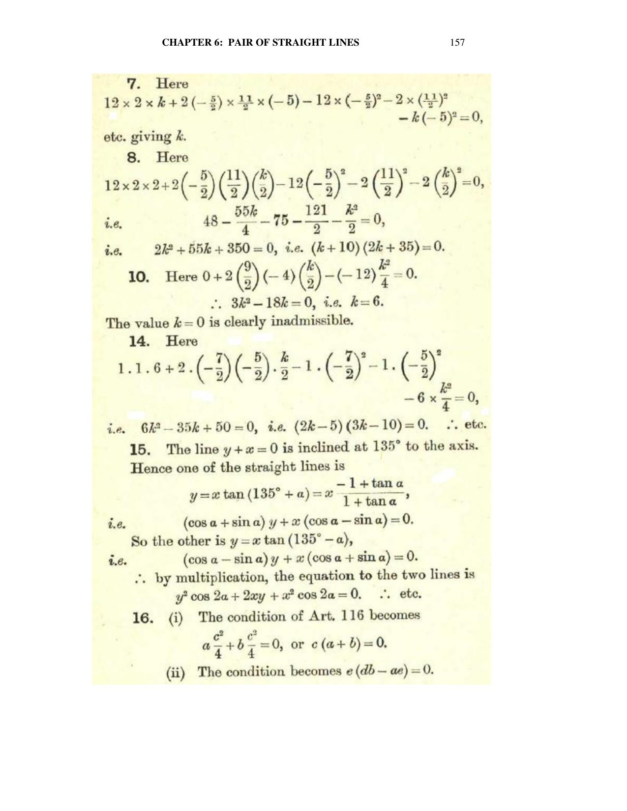Chapter 6: On Equations Representing Two or More Straight Lines - SL Loney Solutions: The Elements of Coordinate Geometry - Page 18