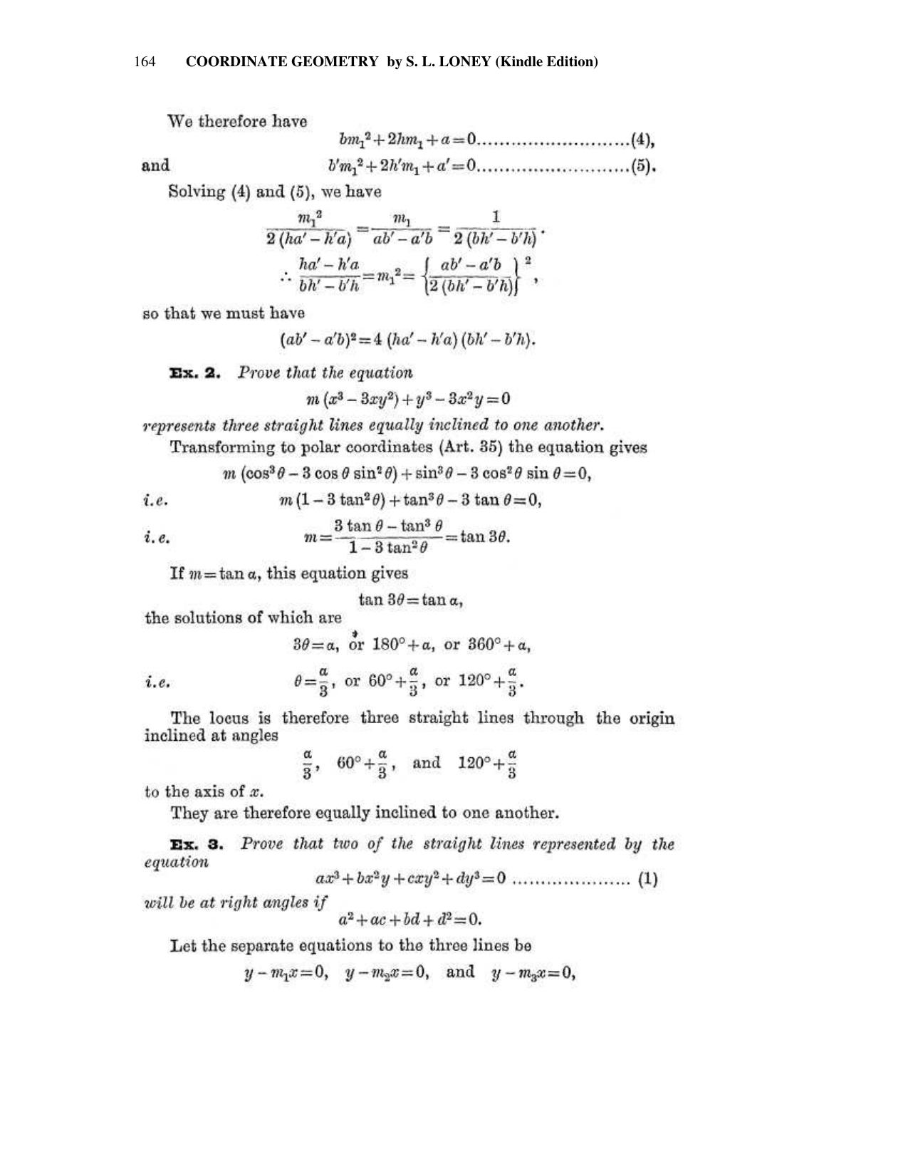 Chapter 6: On Equations Representing Two or More Straight Lines - SL Loney Solutions: The Elements of Coordinate Geometry - Page 25