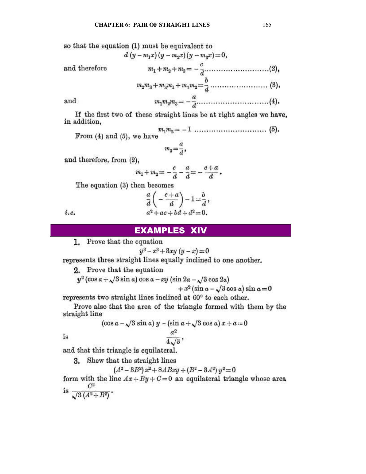 Chapter 6: On Equations Representing Two or More Straight Lines - SL Loney Solutions: The Elements of Coordinate Geometry - Page 26