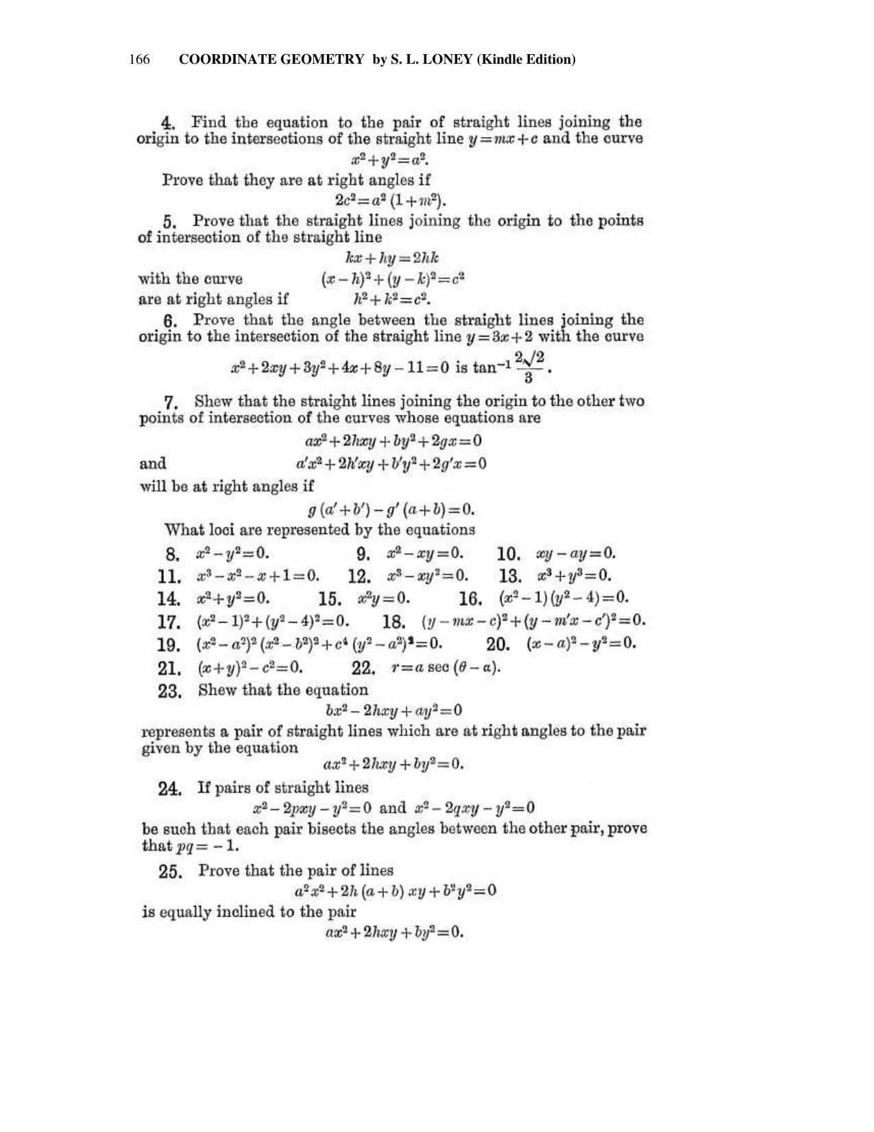 Chapter 6: On Equations Representing Two or More Straight Lines - SL Loney Solutions: The Elements of Coordinate Geometry - Page 27