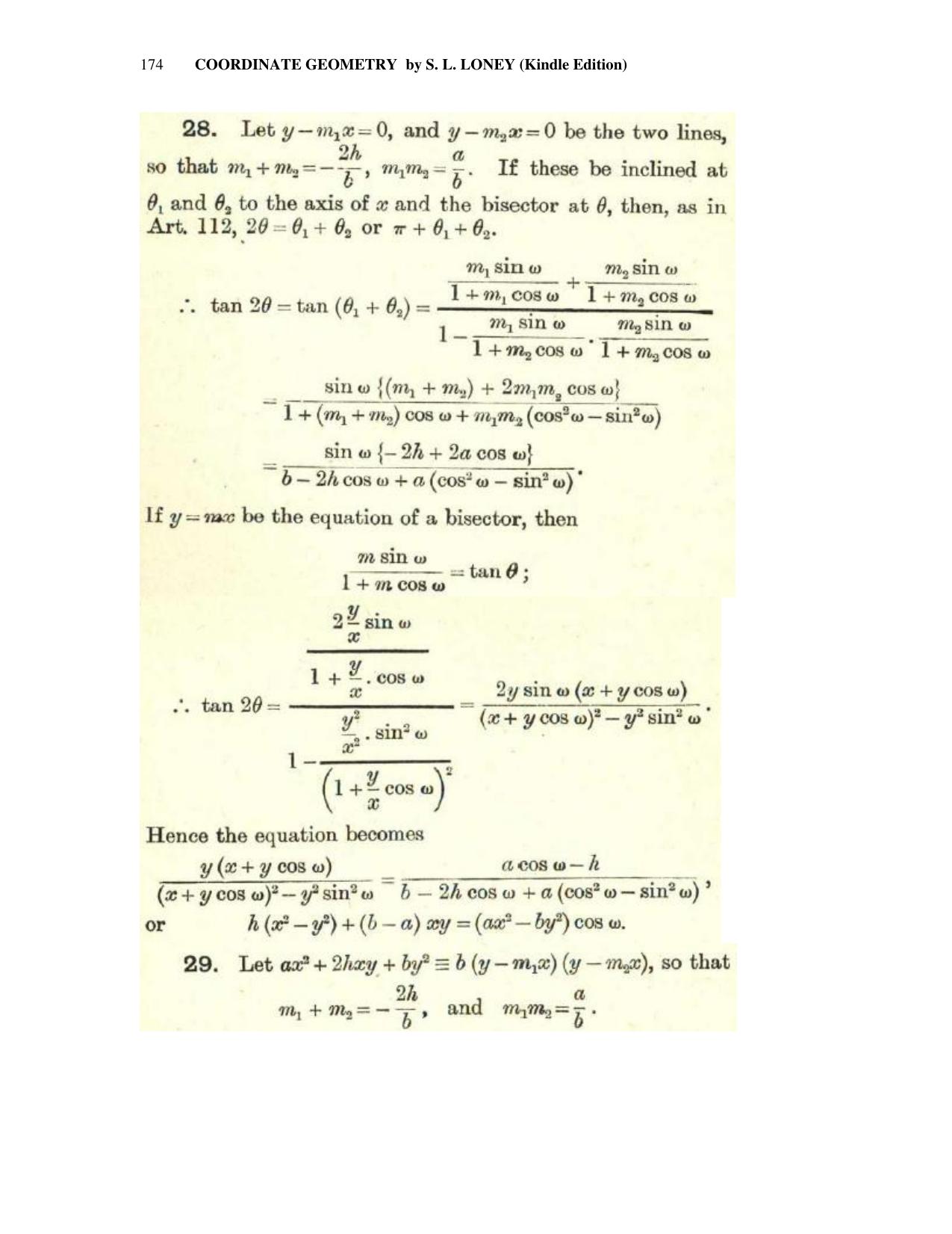 Chapter 6: On Equations Representing Two or More Straight Lines - SL Loney Solutions: The Elements of Coordinate Geometry - Page 35