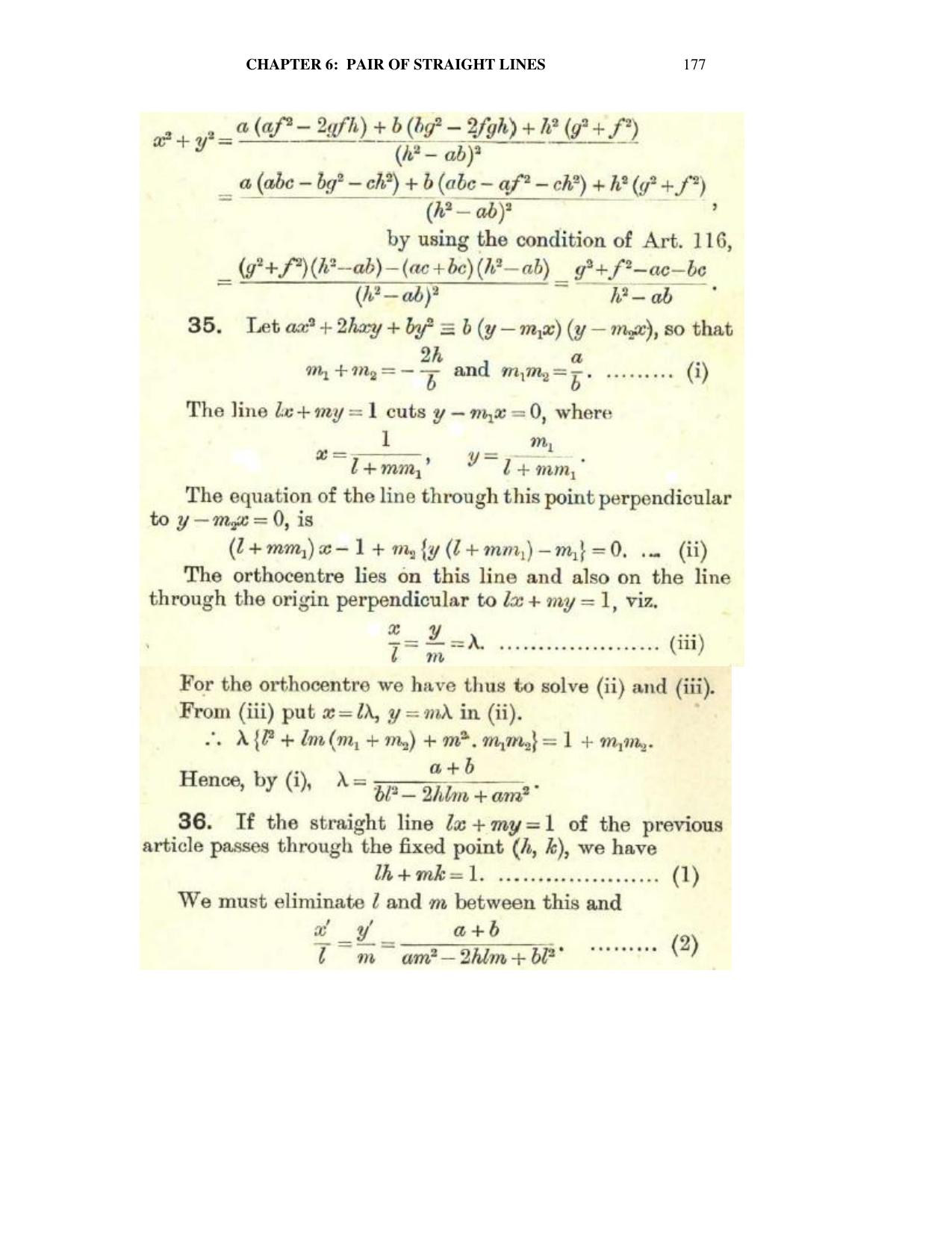 Chapter 6: On Equations Representing Two or More Straight Lines - SL Loney Solutions: The Elements of Coordinate Geometry - Page 38