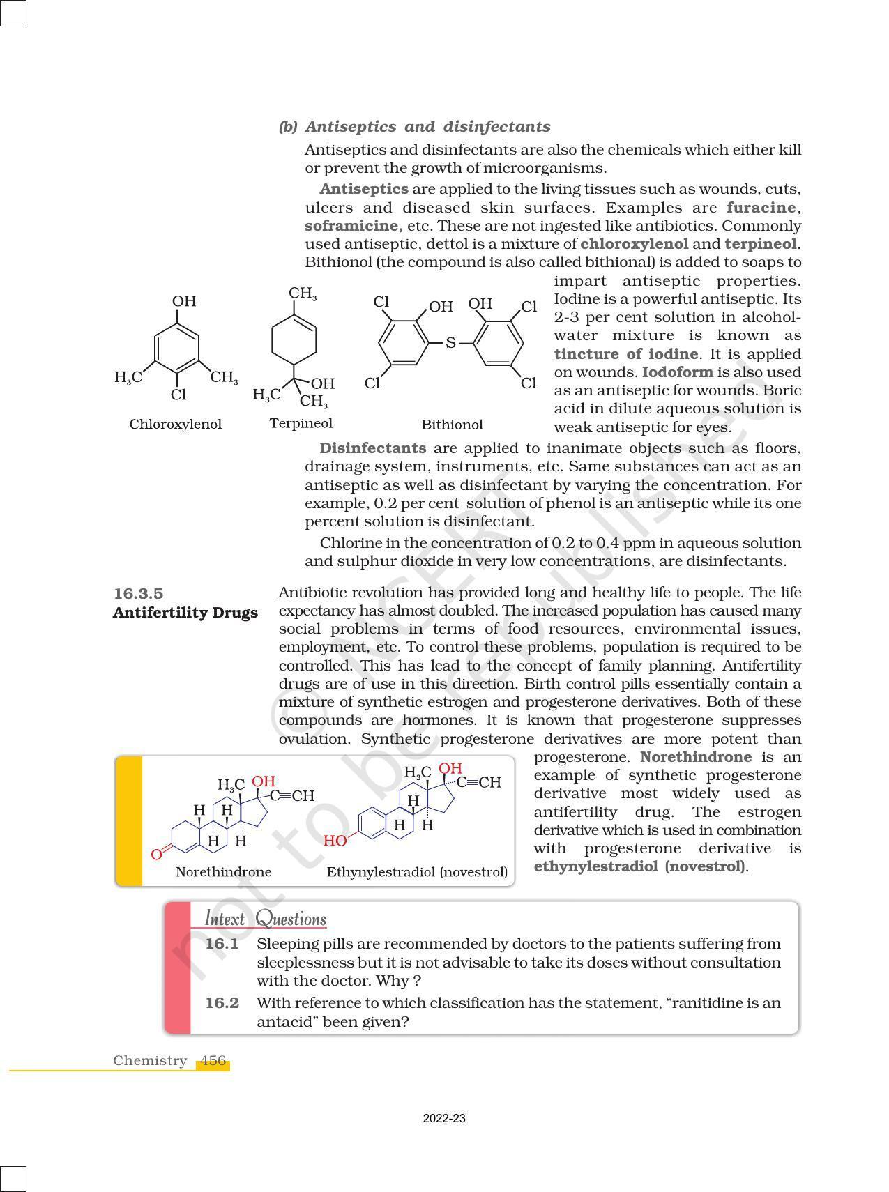NCERT Book for Class 12 Chemistry Chapter 16 Chemistry in Everyday Life - Page 10