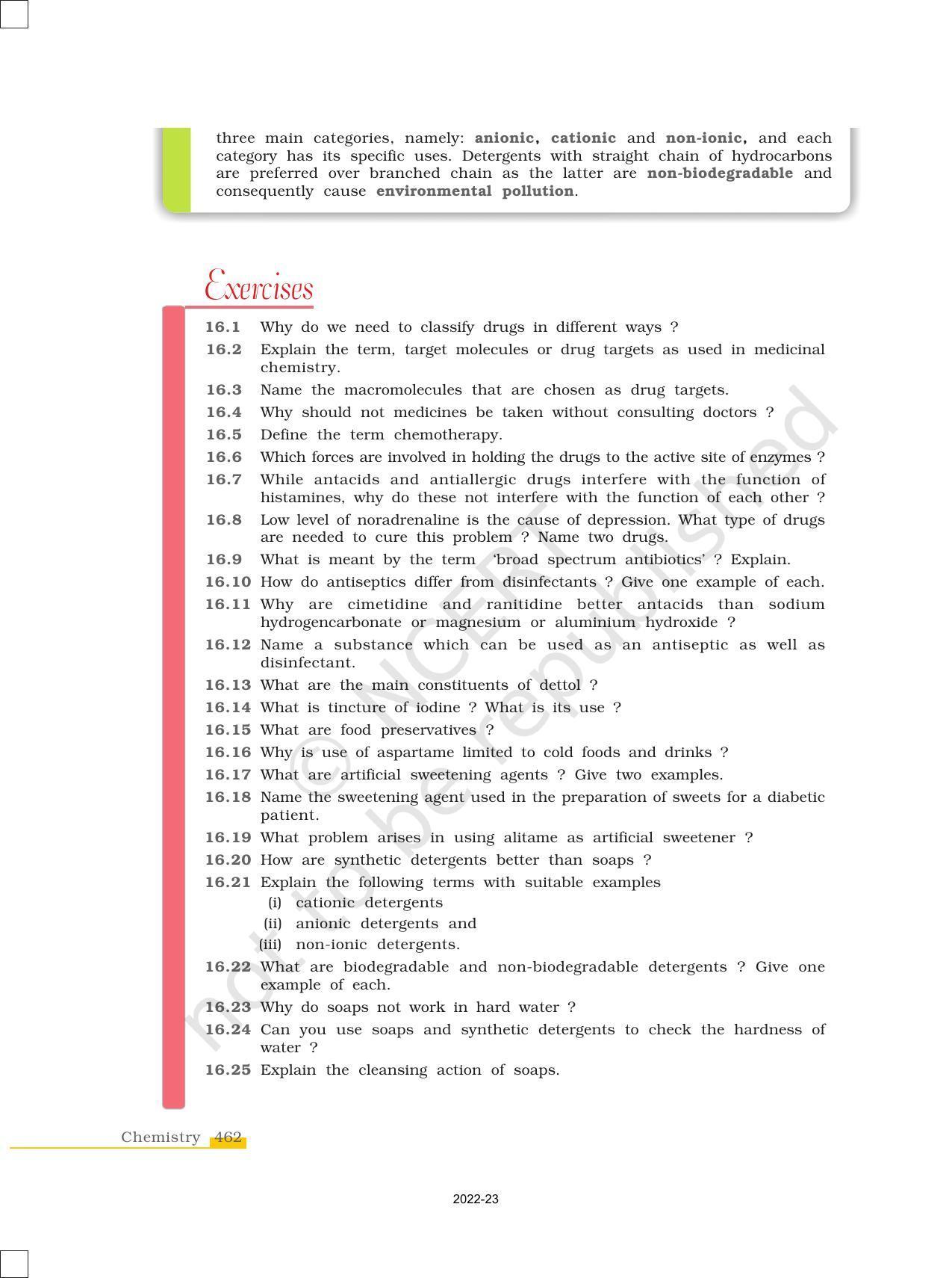NCERT Book for Class 12 Chemistry Chapter 16 Chemistry in Everyday Life - Page 16