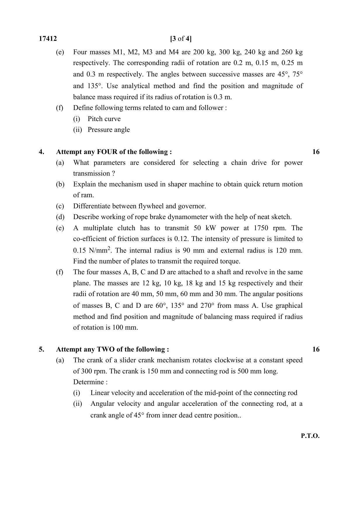 MSBTE Summer Question Paper 2019 - THEORY OF MACHINES - Page 3