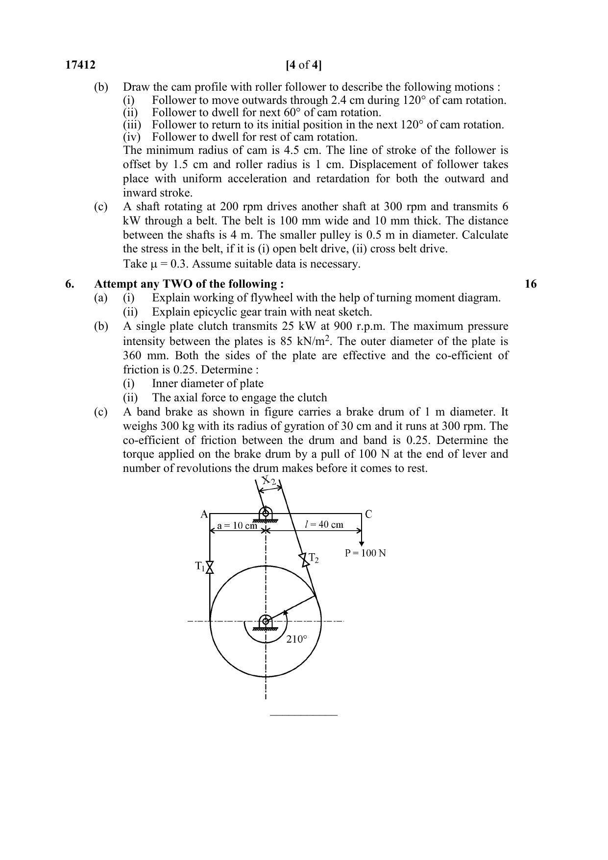 MSBTE Summer Question Paper 2019 - THEORY OF MACHINES - Page 4