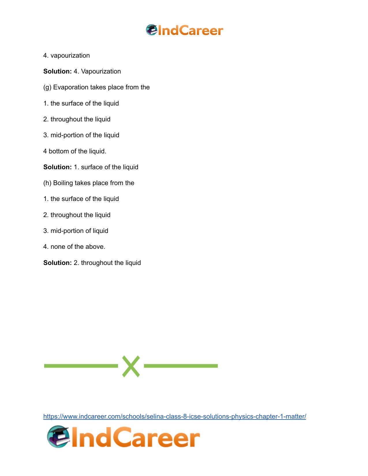 Selina Class 8 ICSE Solutions Physics : Chapter 1- Matter - Page 6