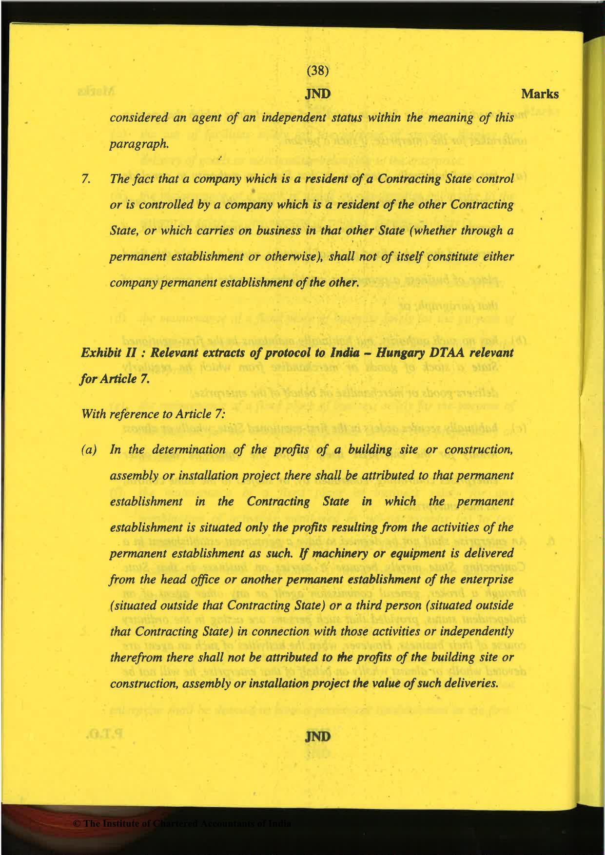 CA Final Nov 2019 Question Paper -Paper 6C – International Taxation - Page 38