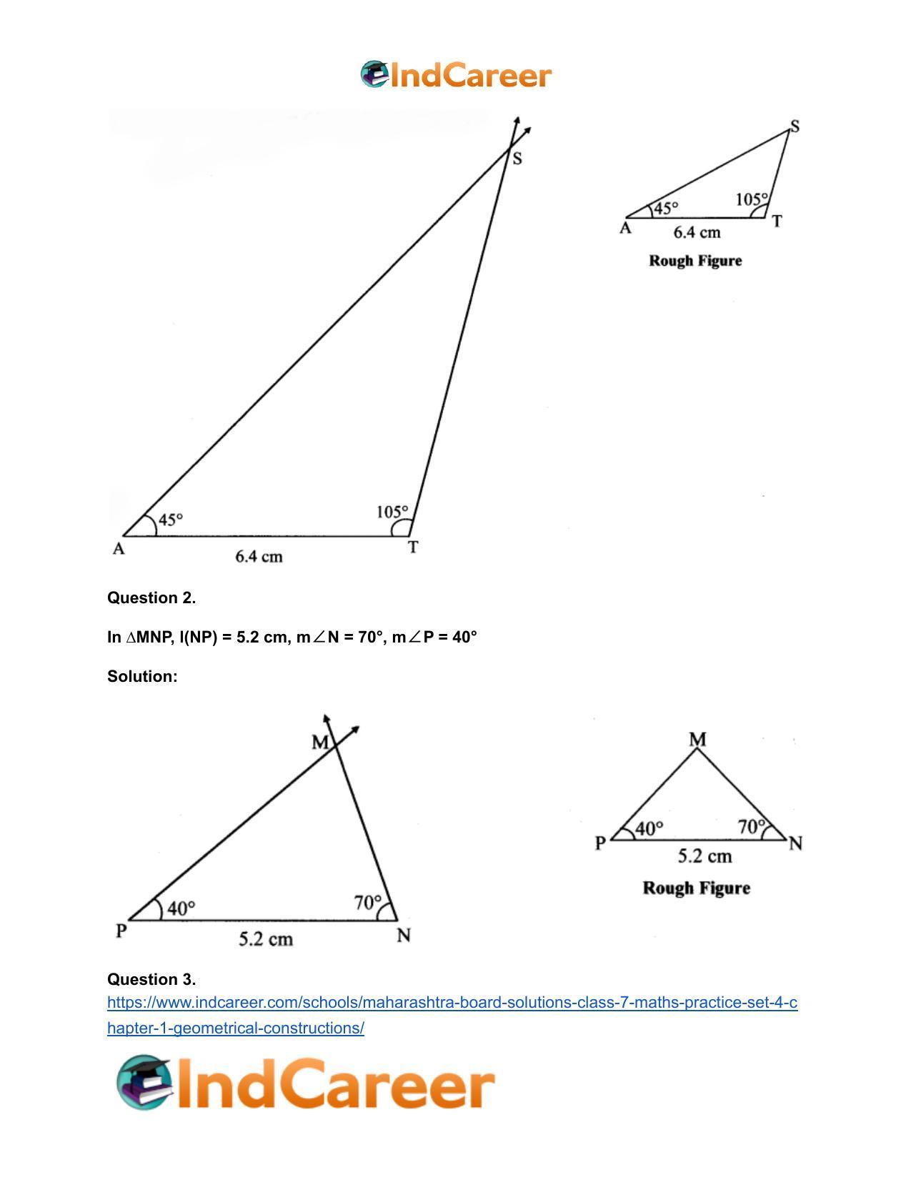 Maharashtra Board Solutions Class 7-Maths (Practice Set 4): Chapter 1- Geometrical Constructions - Page 3