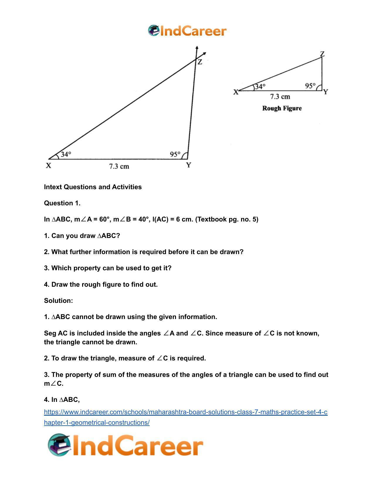 Maharashtra Board Solutions Class 7-Maths (Practice Set 4): Chapter 1- Geometrical Constructions - Page 5