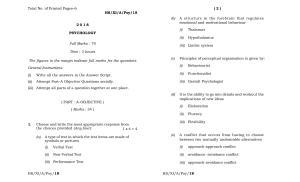 Meghalaya Board (MBOSE) Class 11 Psychology 2018 Question Paper