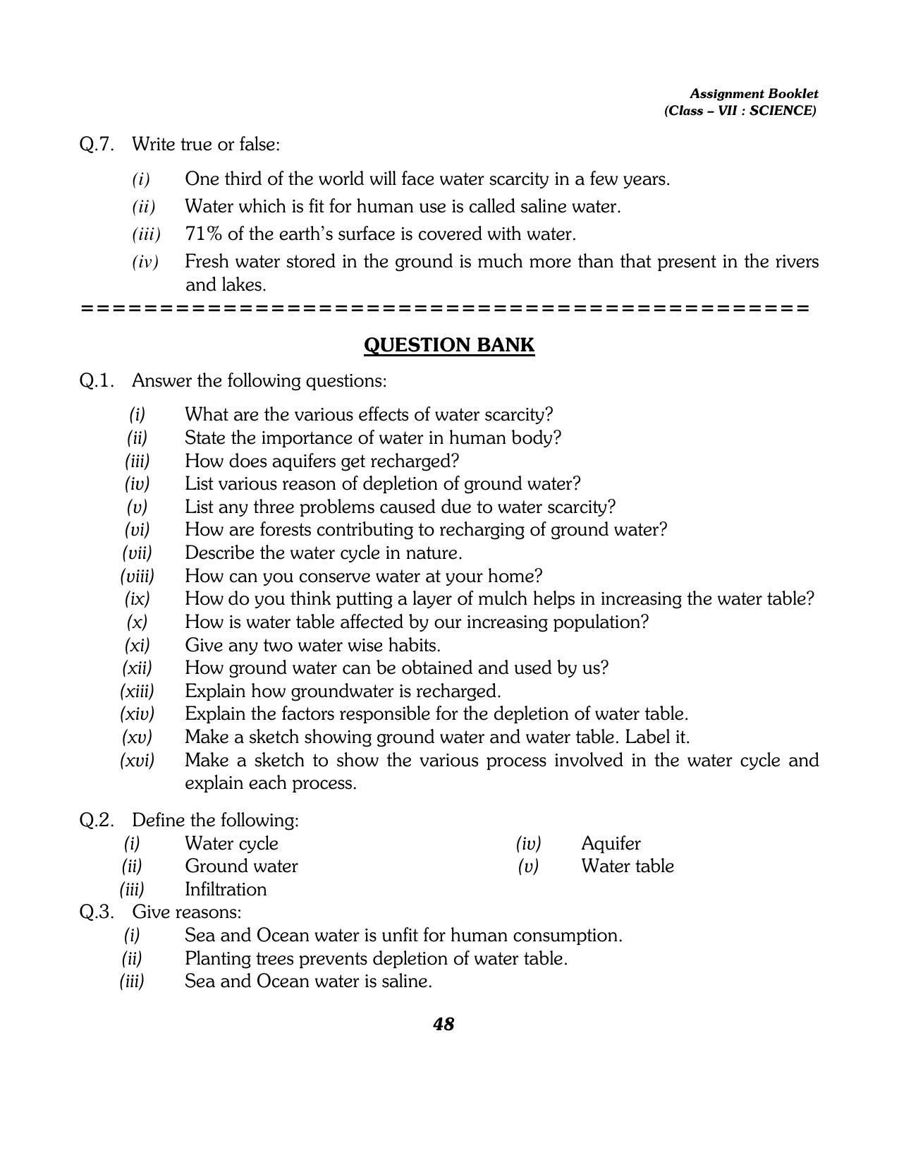 CBSE Worksheets for Class 7 Science All Chapters Assignment - Page 36