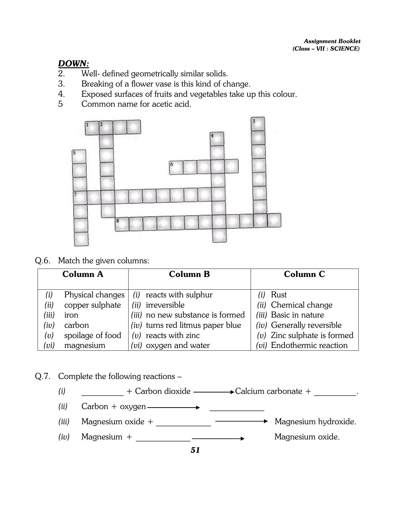 CBSE Worksheets for Class 7 Science All Chapters Assignment - Page 39