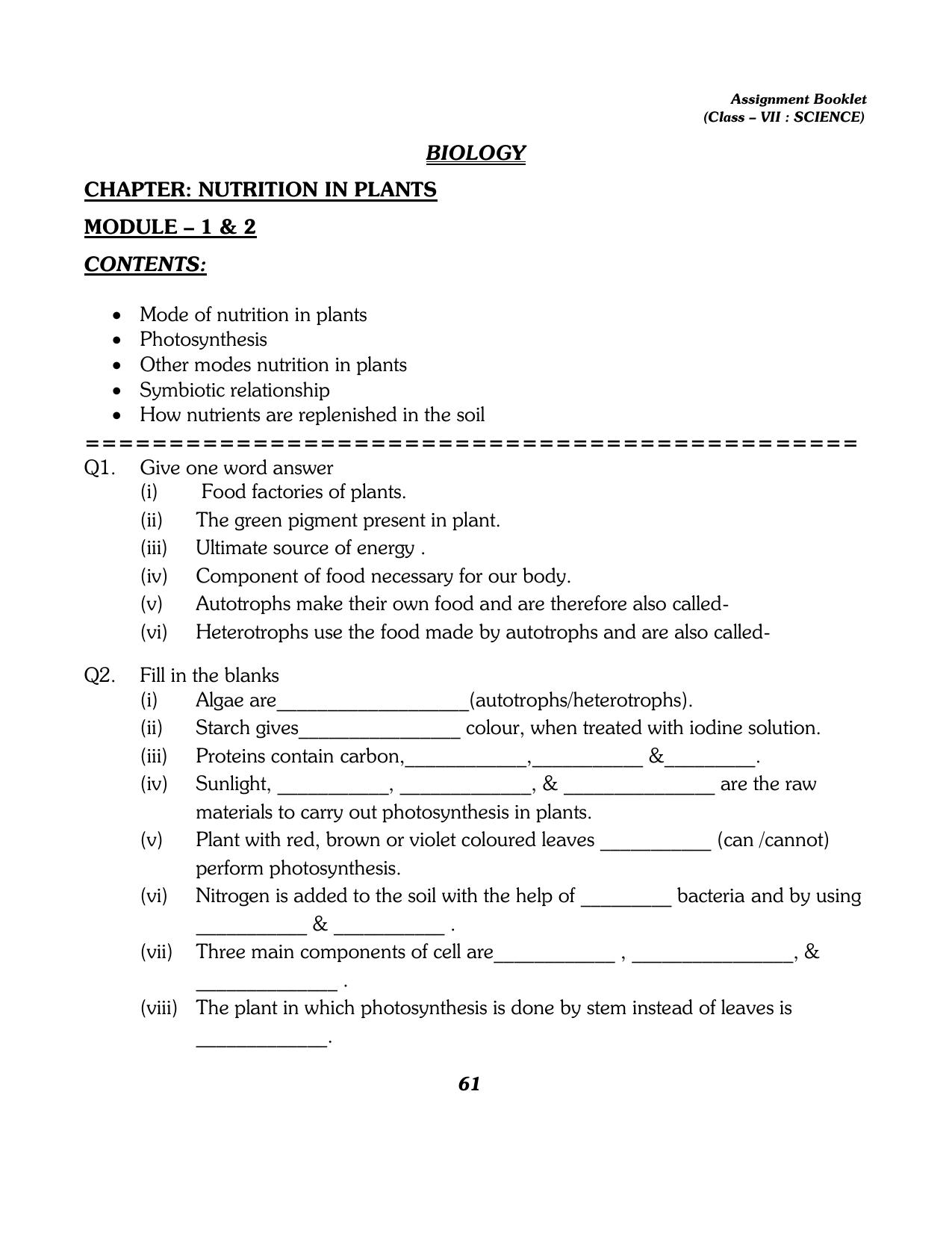 CBSE Worksheets for Class 7 Science All Chapters Assignment - Page 49