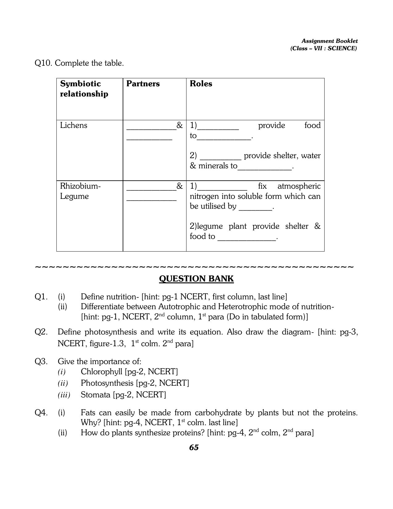 CBSE Worksheets for Class 7 Science All Chapters Assignment - Page 53