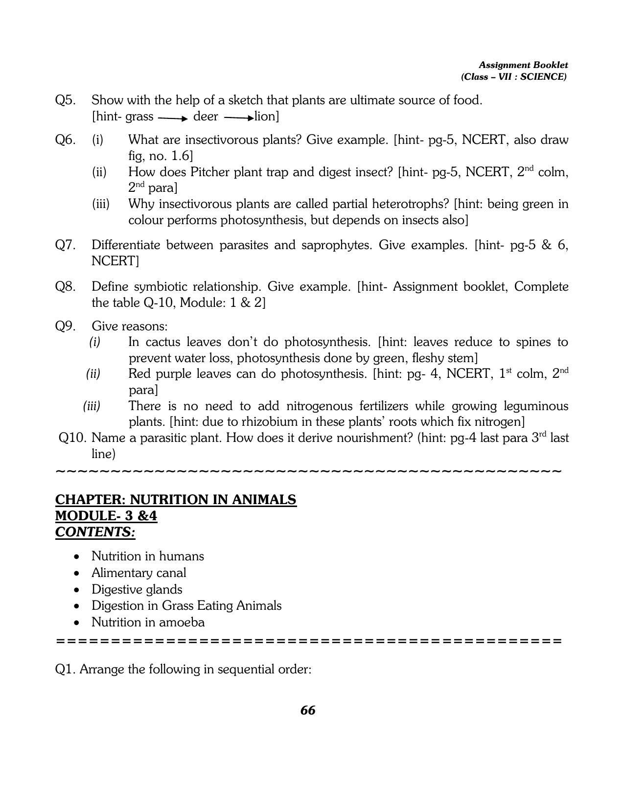 CBSE Worksheets for Class 7 Science All Chapters Assignment - Page 54