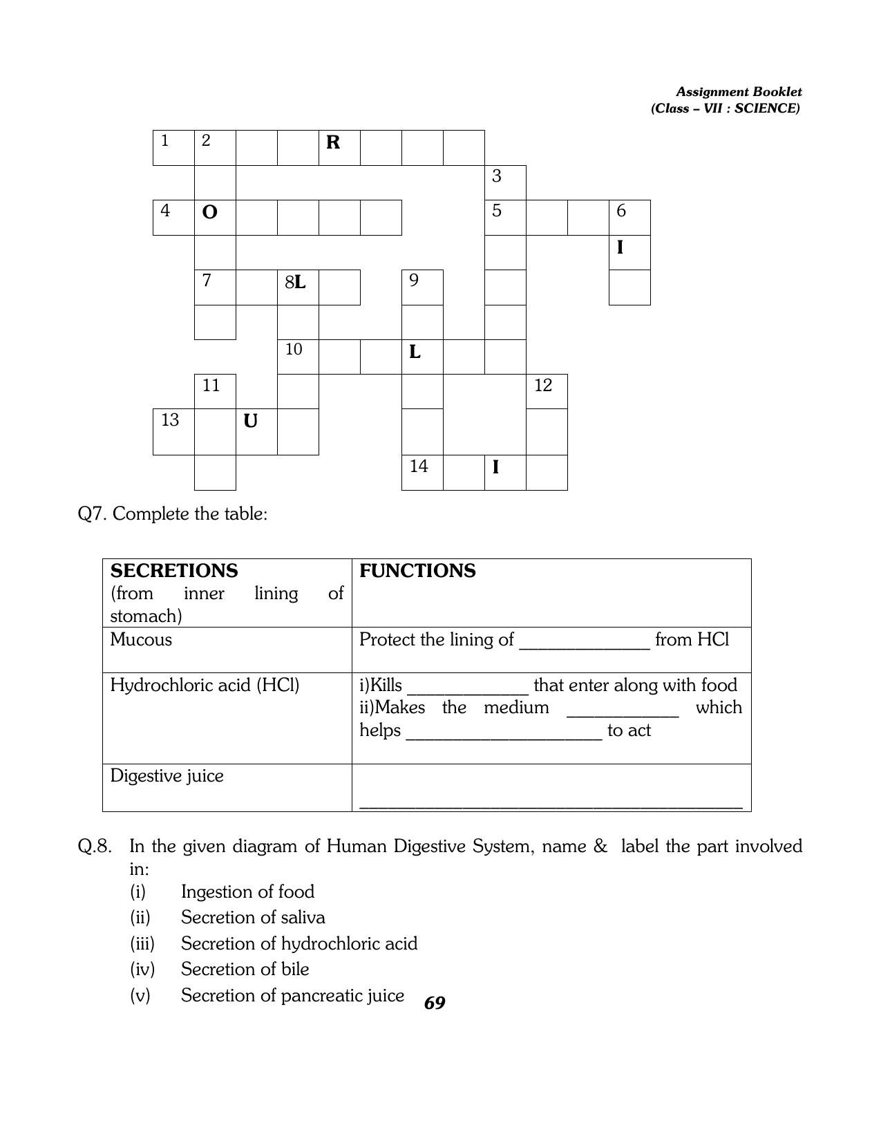 CBSE Worksheets for Class 7 Science All Chapters Assignment - Page 57