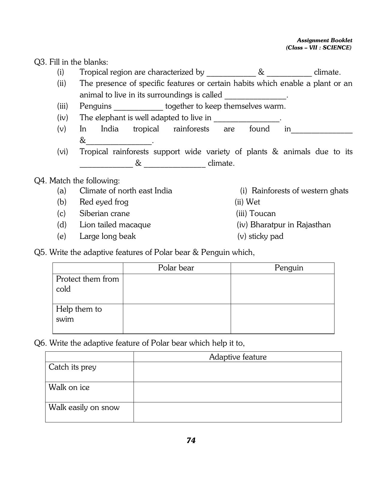CBSE Worksheets for Class 7 Science All Chapters Assignment - Page 62