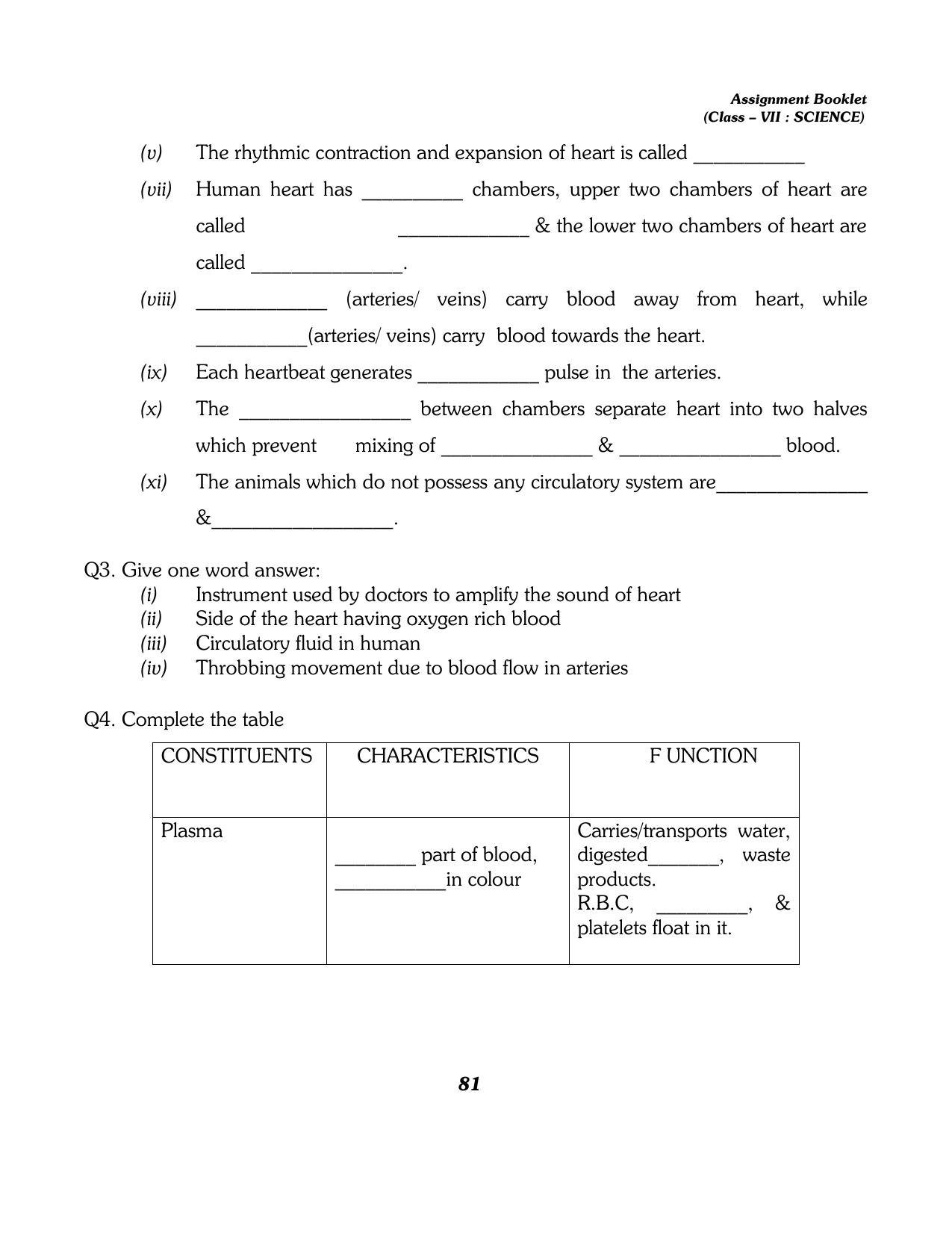 CBSE Worksheets for Class 7 Science All Chapters Assignment - Page 69