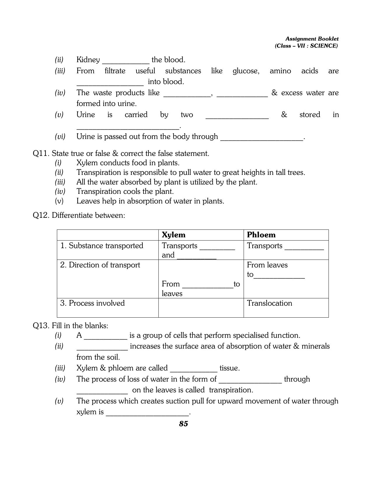 CBSE Worksheets for Class 7 Science All Chapters Assignment - Page 73