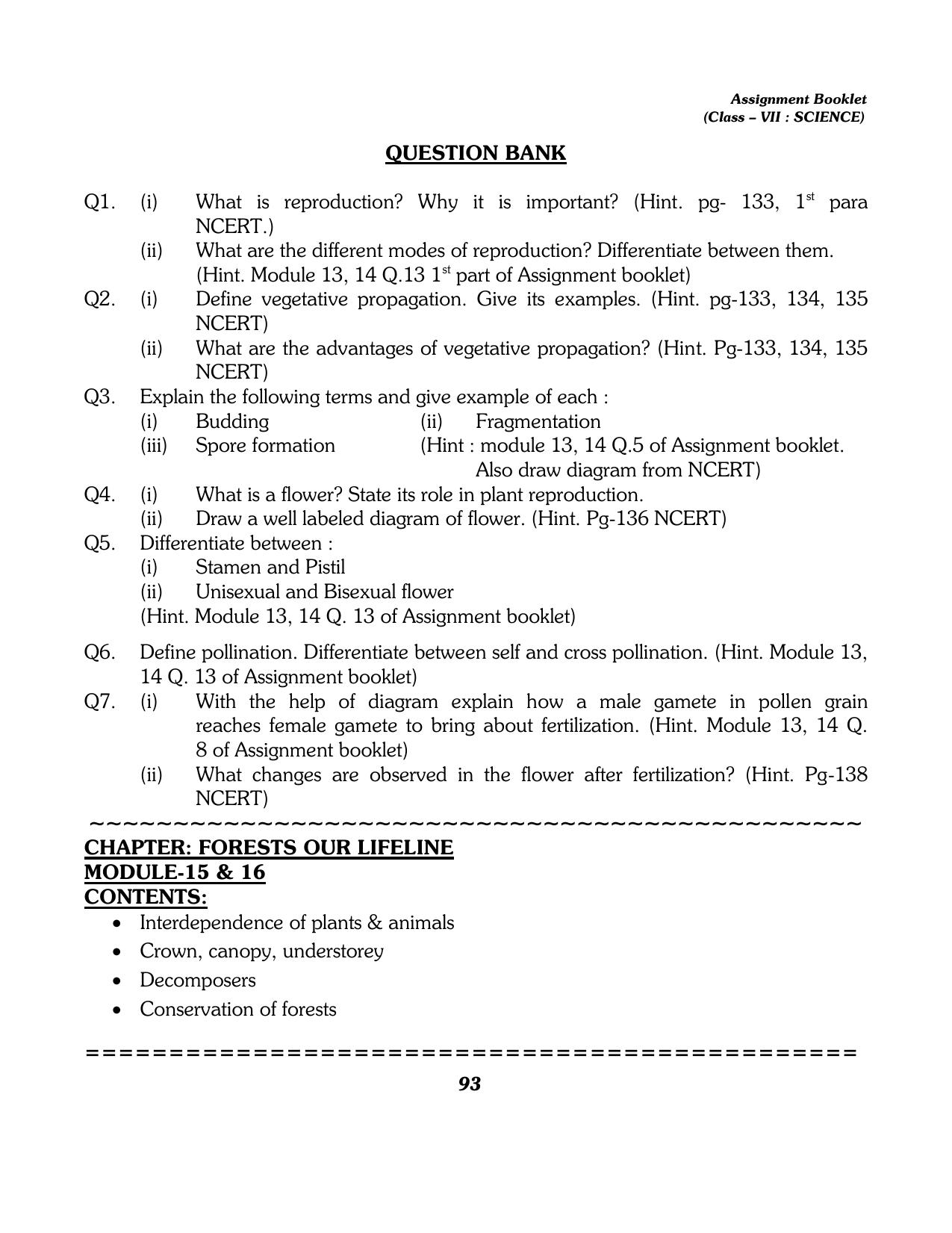 CBSE Worksheets for Class 7 Science All Chapters Assignment - Page 81