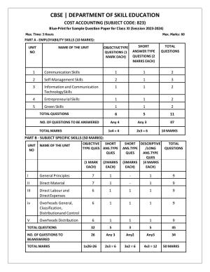 CBSE Class 11: COST ACCOUNTING 2024 Sample Paper
