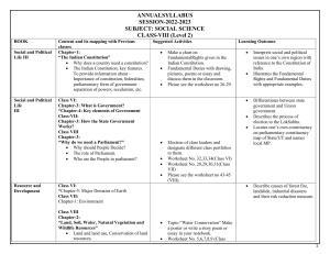 Edudel Class 8 (L-2) Social Science ( English Medium) Syllabus