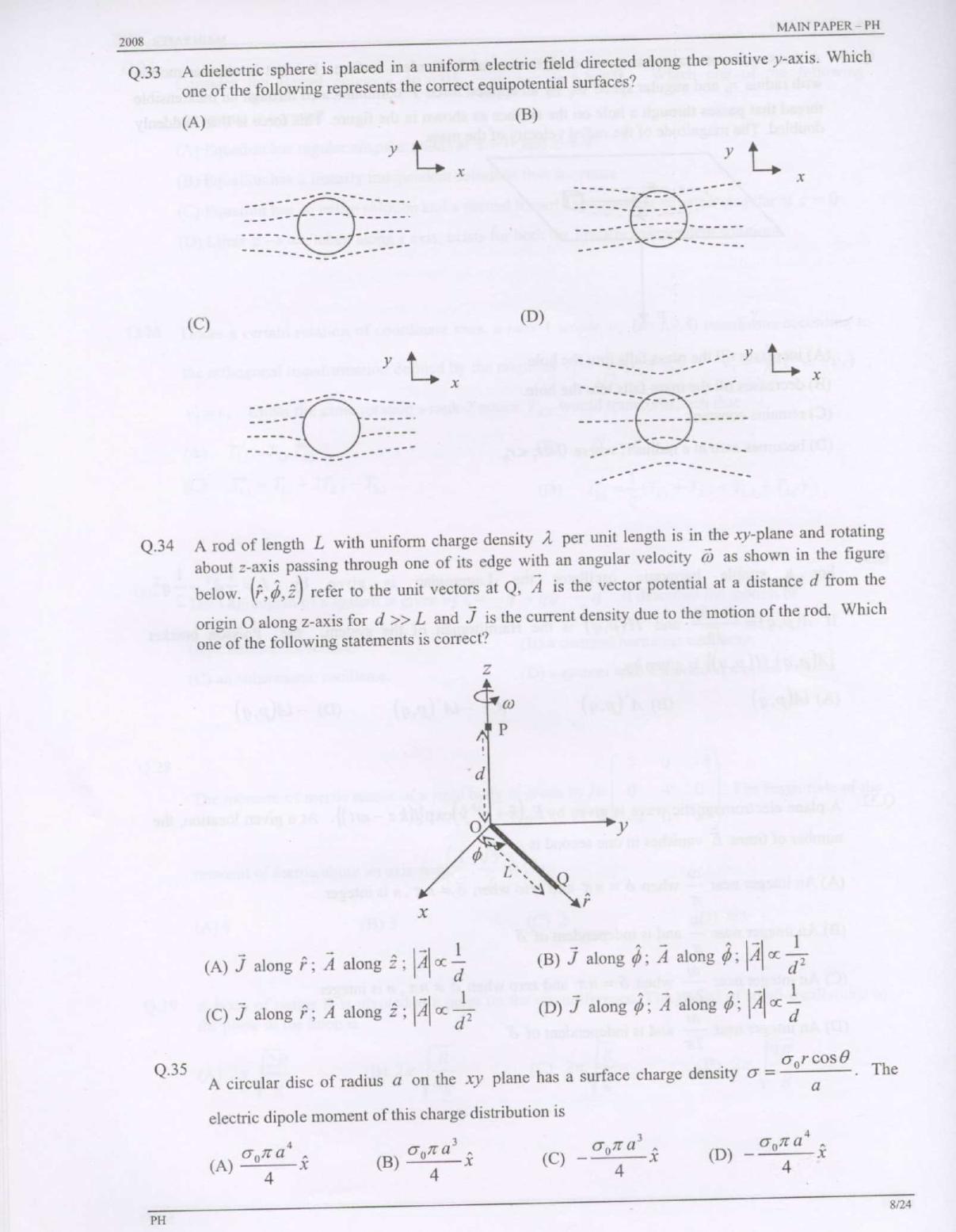 GATE 2008 Physics (PH) Question Paper with Answer Key - Page 8