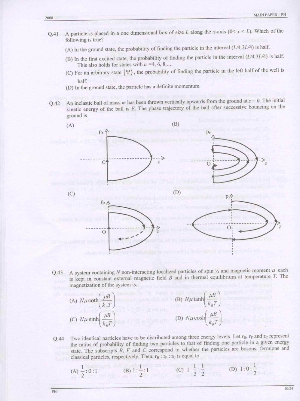 GATE 2008 Physics (PH) Question Paper with Answer Key - Page 10