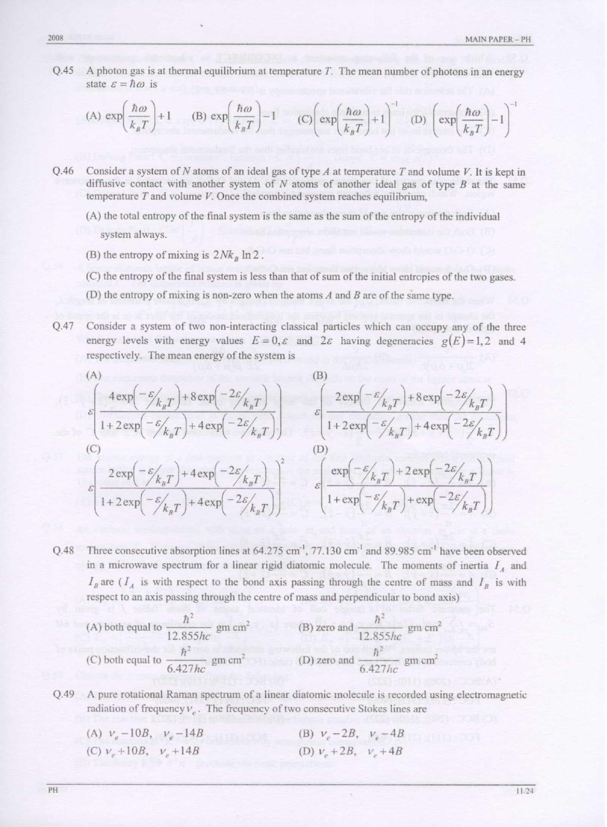 GATE 2008 Physics (PH) Question Paper with Answer Key - Page 11
