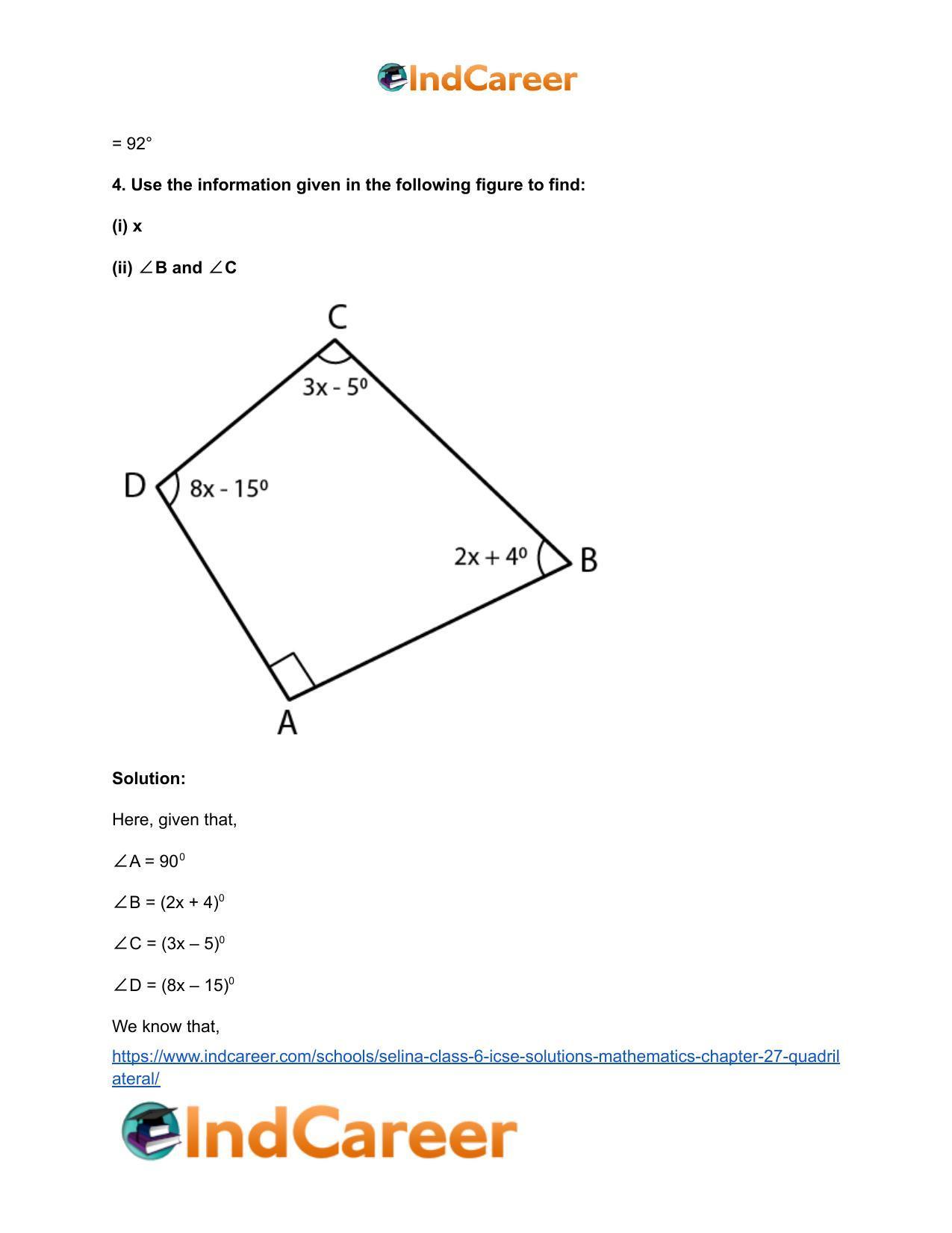 Selina Class 6 ICSE Solutions Mathematics : Chapter 27- Quadrilateral - Page 5
