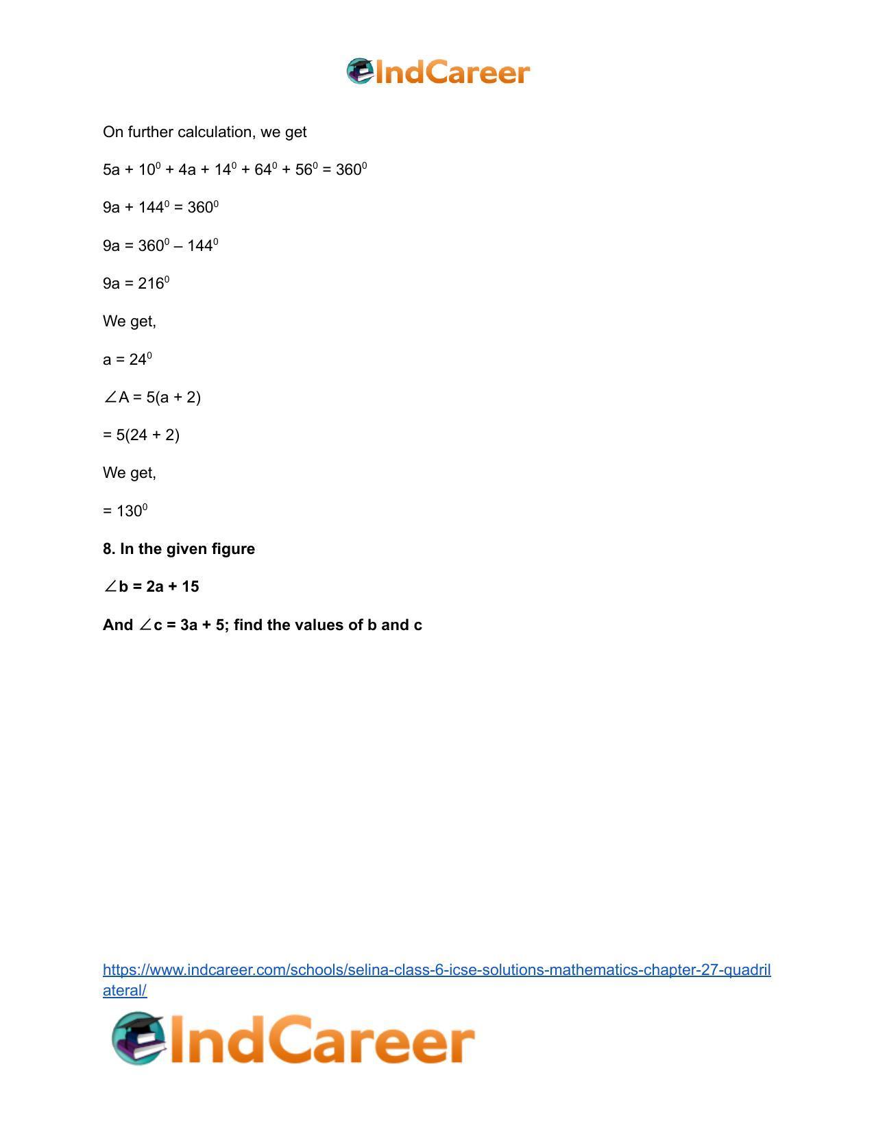 Selina Class 6 ICSE Solutions Mathematics : Chapter 27- Quadrilateral - Page 11