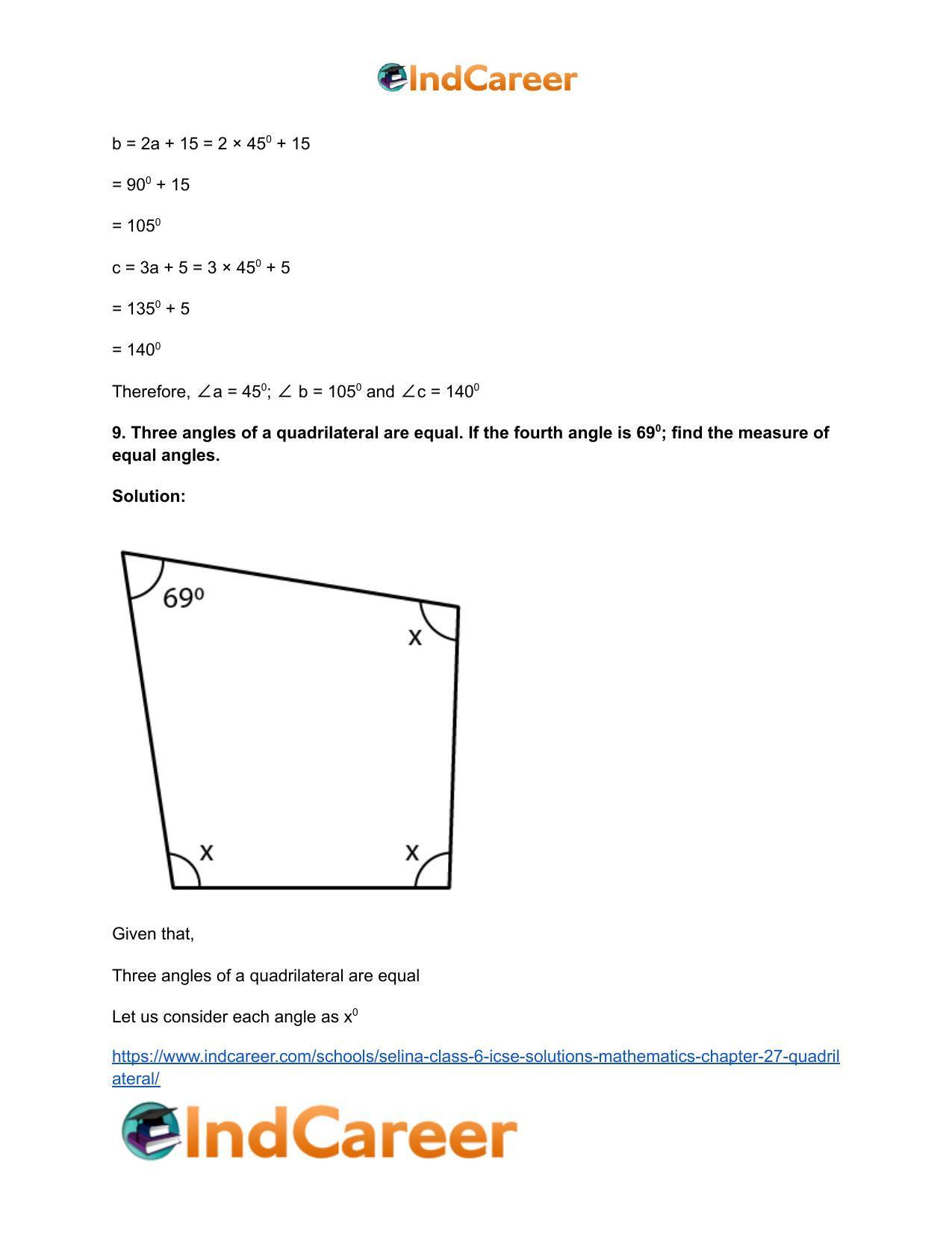 Selina Class 6 ICSE Solutions Mathematics : Chapter 27- Quadrilateral - Page 13