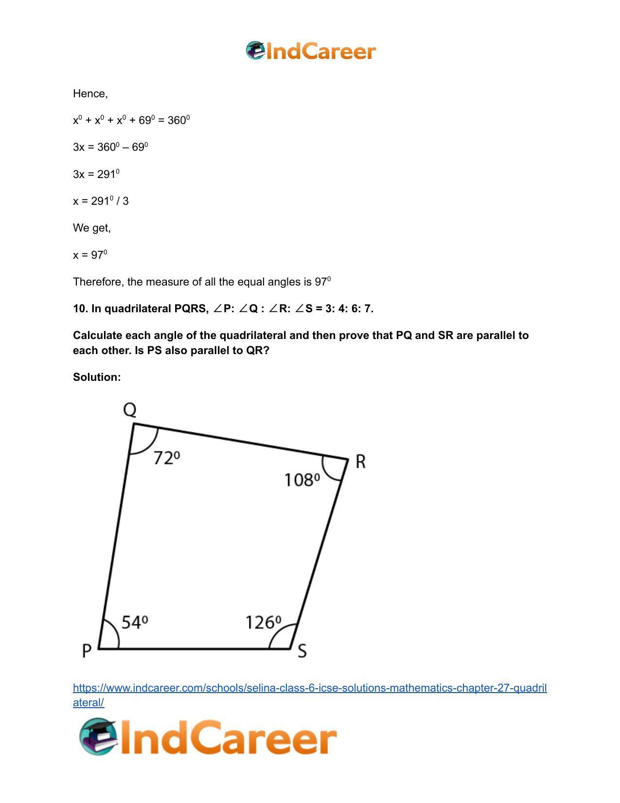 Selina Class 6 ICSE Solutions Mathematics : Chapter 27- Quadrilateral - Page 14
