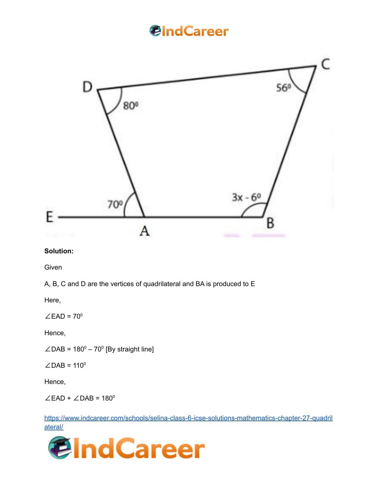Selina Class 6 ICSE Solutions Mathematics : Chapter 27- Quadrilateral - Page 17