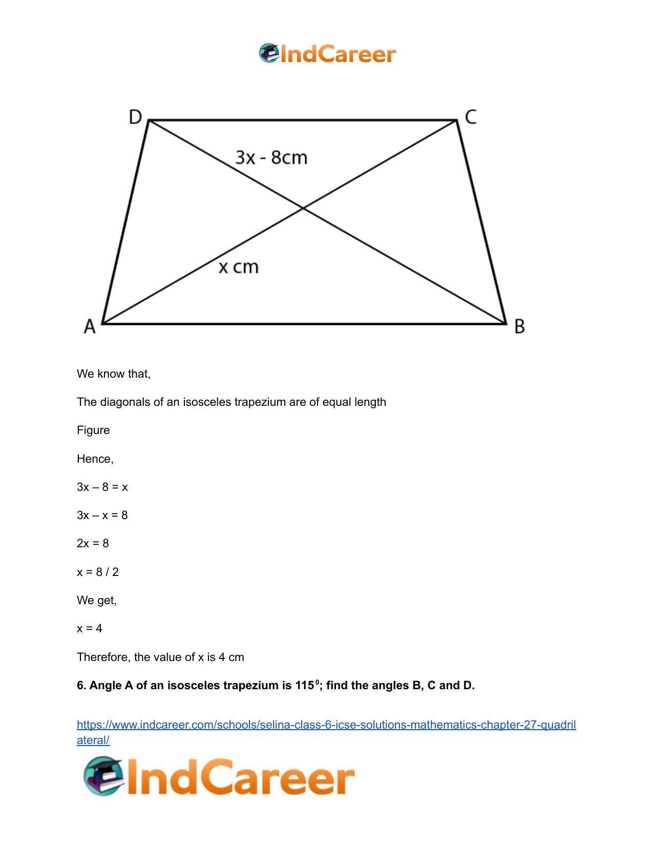 Selina Class 6 ICSE Solutions Mathematics : Chapter 27- Quadrilateral - Page 24