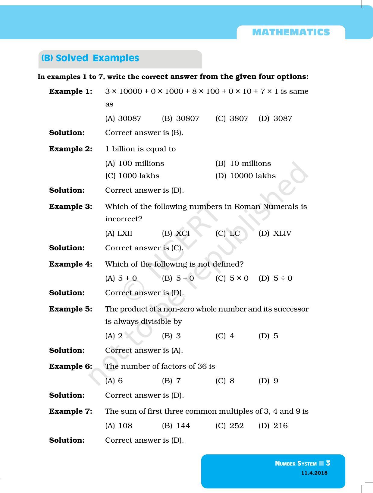 NCERT Exemplar Book for Class 6 Maths: Chapter 1-Number System - Page 3