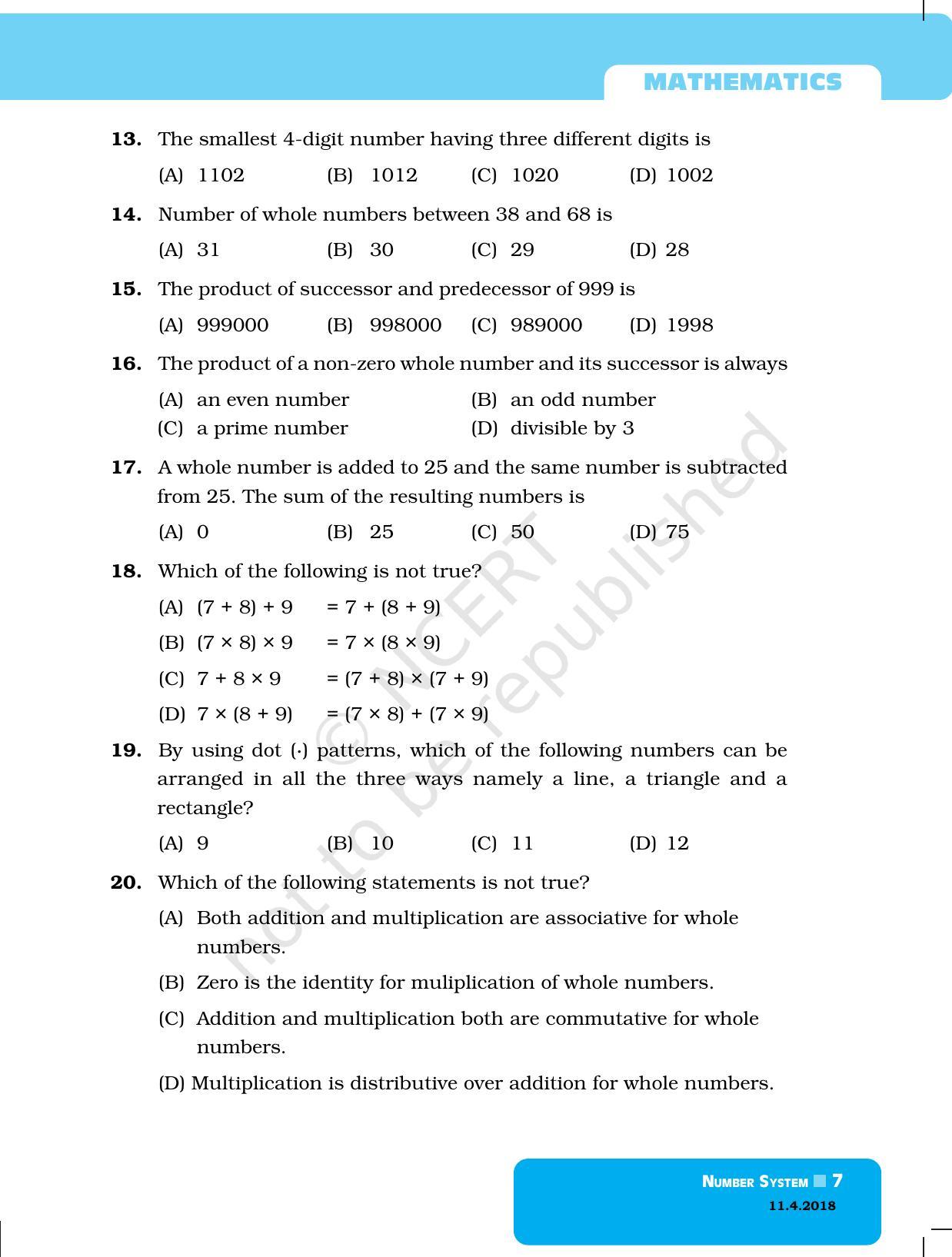 NCERT Exemplar Book for Class 6 Maths: Chapter 1-Number System - Page 7