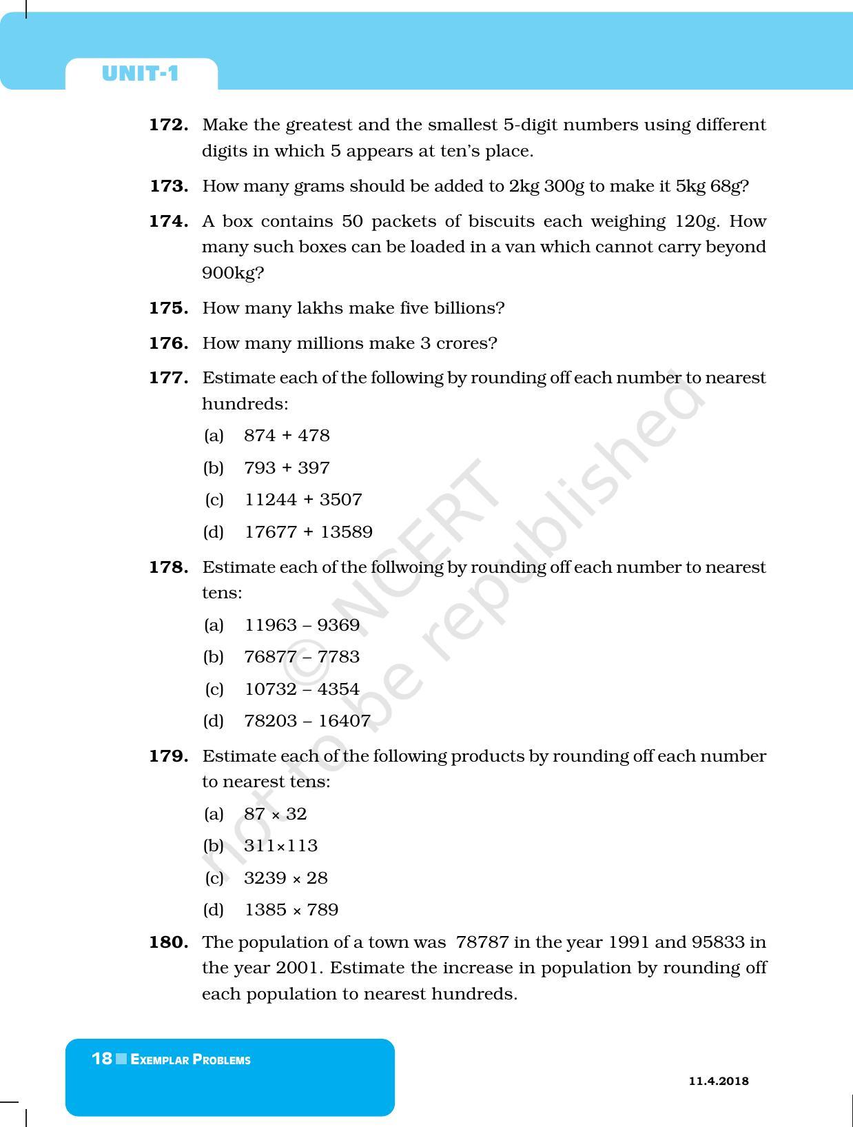 NCERT Exemplar Book for Class 6 Maths: Chapter 1-Number System - Page 18