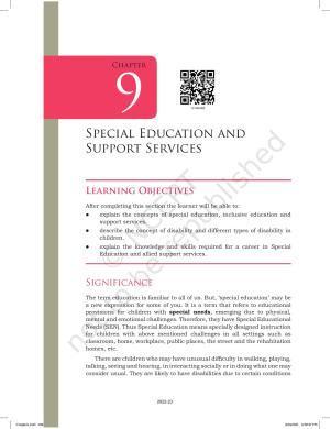 NCERT Book for Class 12 Home Science (Part -I) Chapter 9 Special Education and Support Services