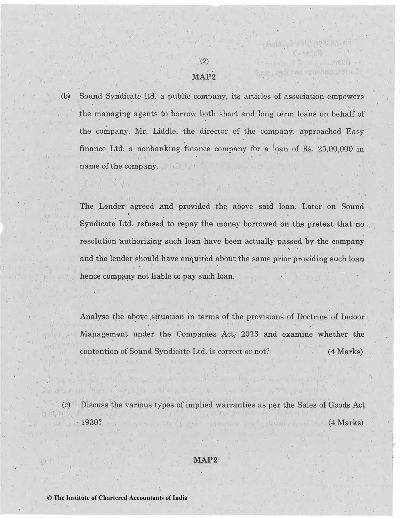 CA Foundation May 2019 Question Paper - Paper 2 (Business Laws and Business Correspondence and Reporting) - Page 2
