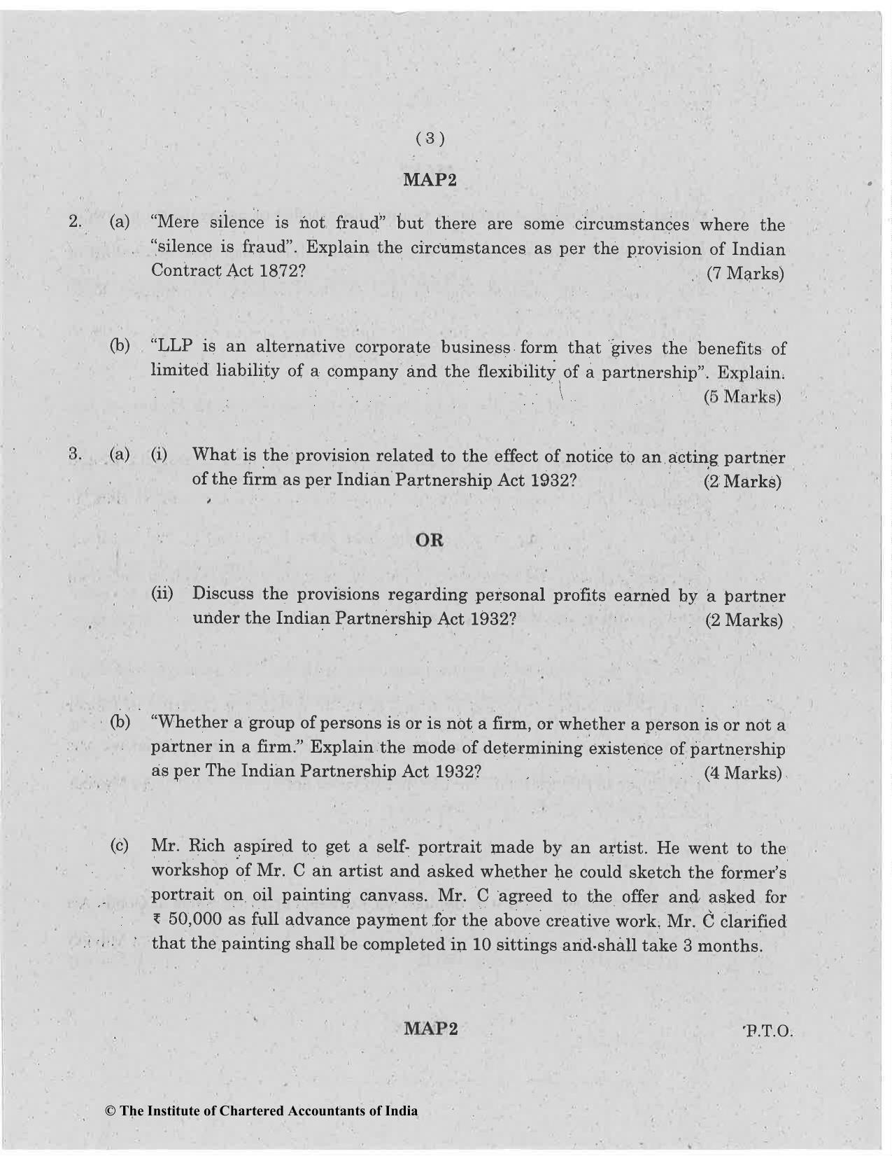CA Foundation May 2019 Question Paper - Paper 2 (Business Laws and Business Correspondence and Reporting) - Page 3