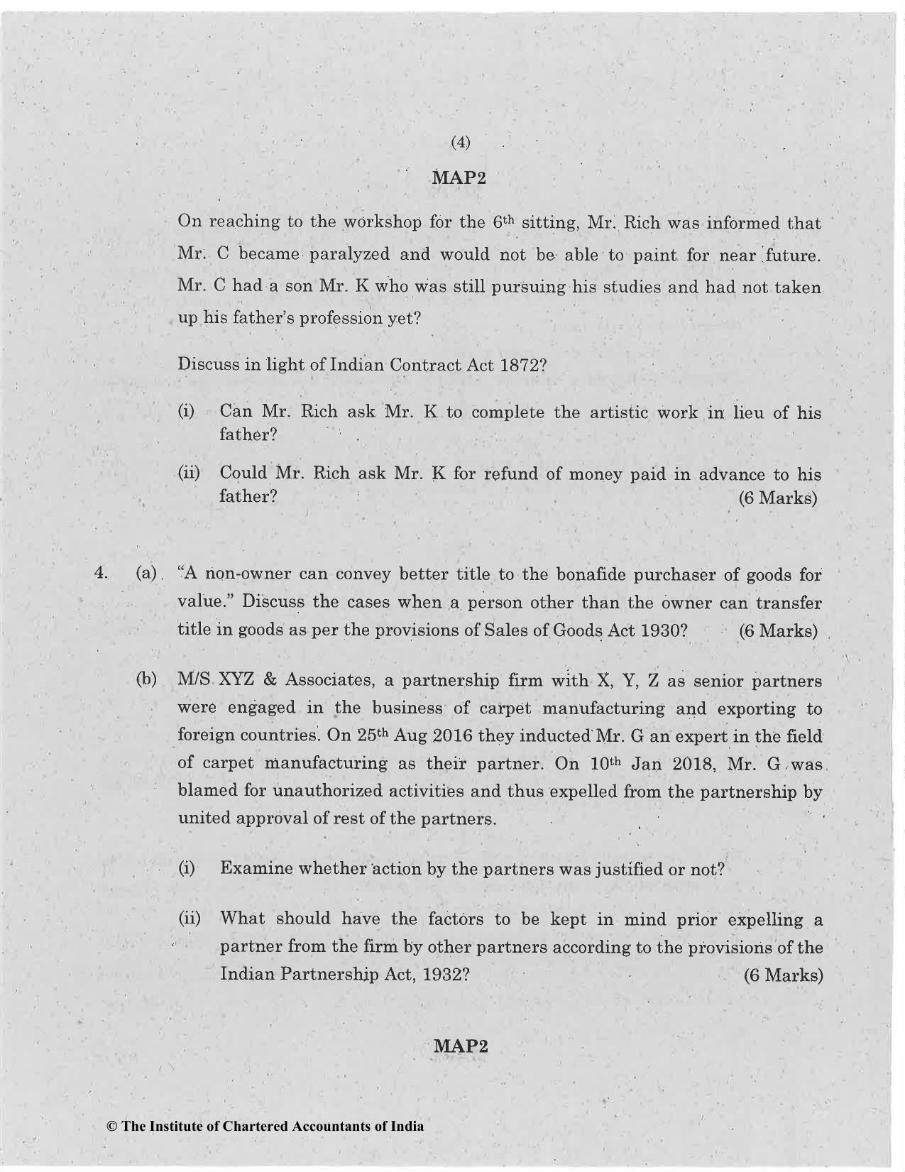 CA Foundation May 2019 Question Paper - Paper 2 (Business Laws and Business Correspondence and Reporting) - Page 4