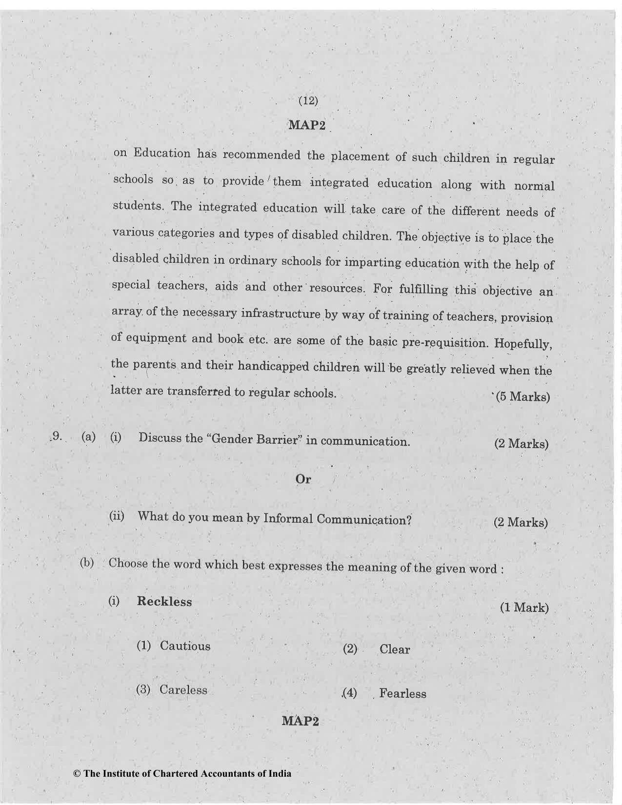 CA Foundation May 2019 Question Paper - Paper 2 (Business Laws and Business Correspondence and Reporting) - Page 12