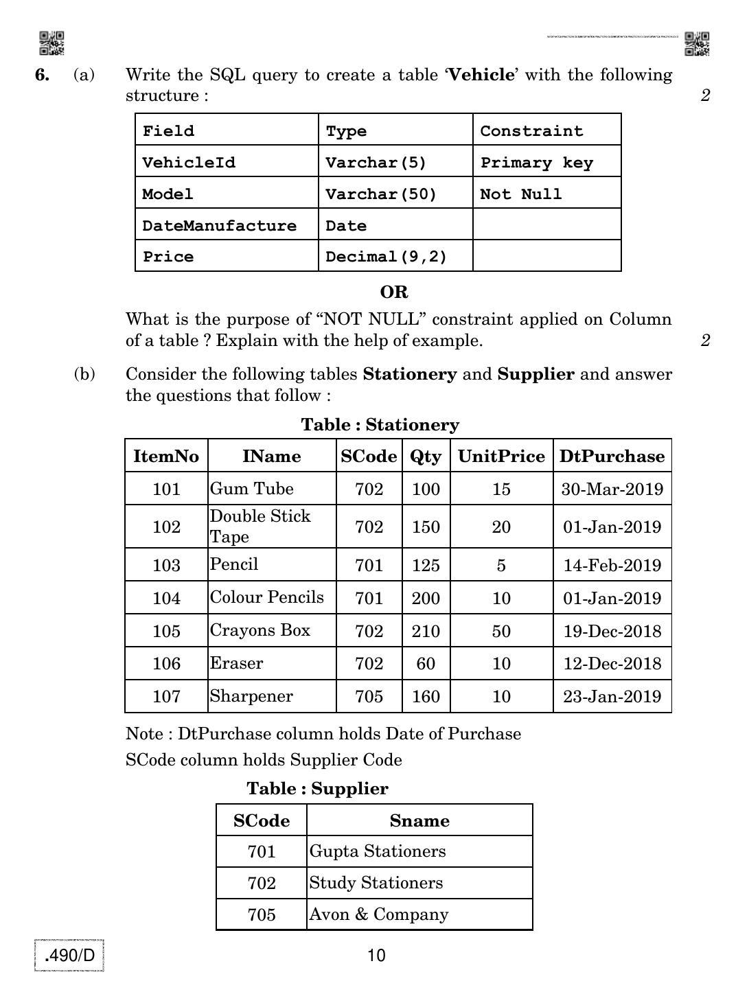 CBSE Class 12 IP (Old) 2020 Compartment Question Paper - Page 10