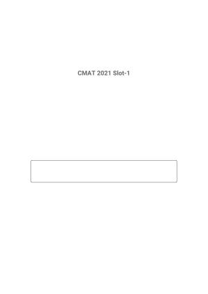 CMAT 2021 Question Paper Slot 1