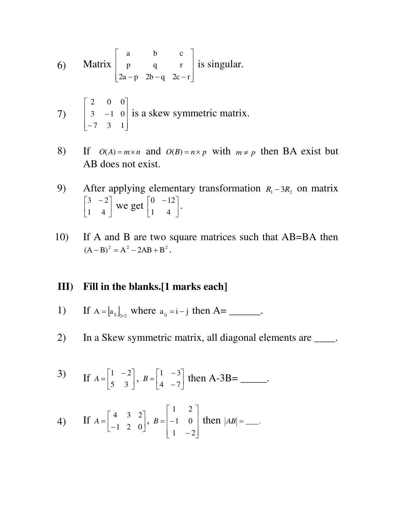 Maharashtra Board Class 12 	Mathematics and Statistics Sample Papers - Page 10